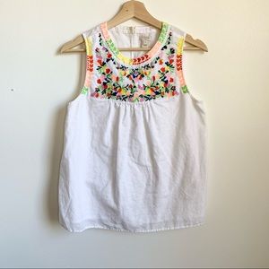 JCrew Embroidered Sleeveless Top